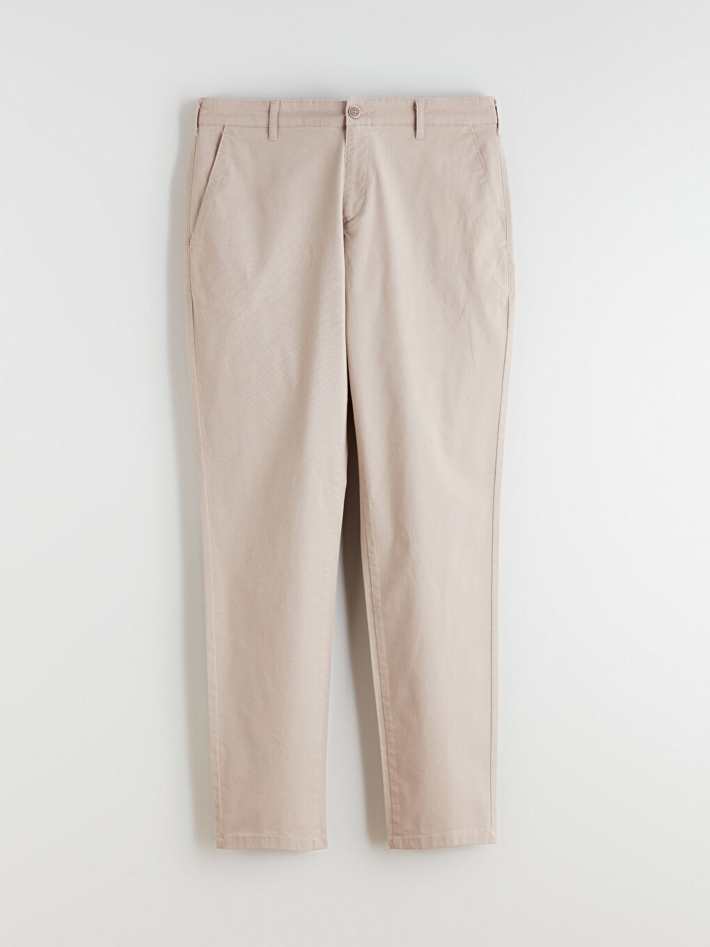 Bej Dar Kalıp Erkek Chino Pantolon-4