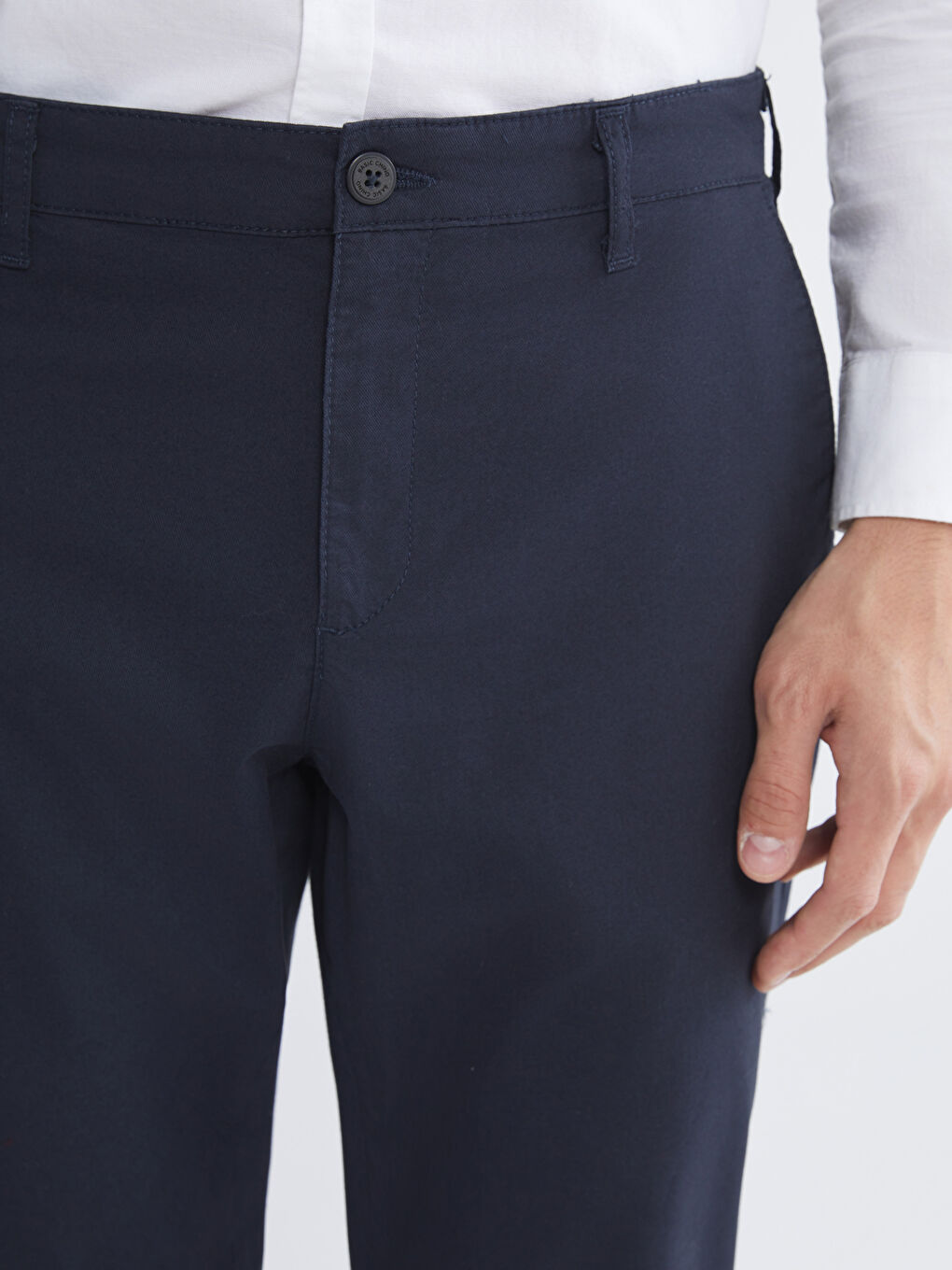 Lacivert Dar Kalıp Erkek Chino Pantolon-2