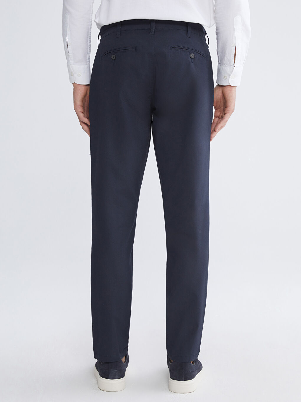 Lacivert Dar Kalıp Erkek Chino Pantolon-3