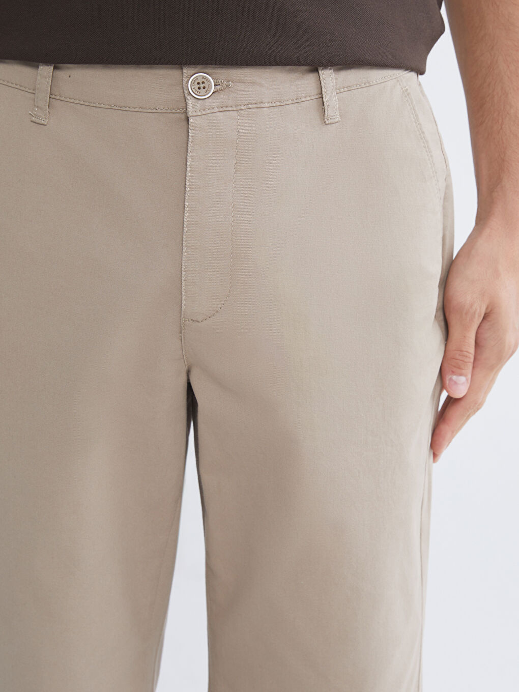 Bej Standart Kalıp Erkek Şort-2