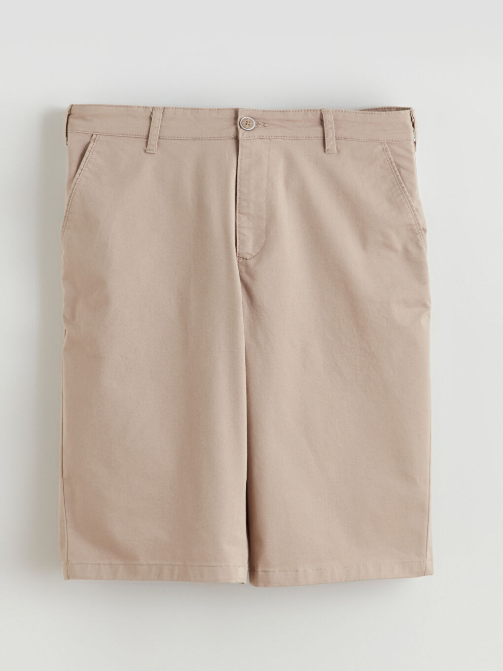Bej Standart Kalıp Erkek Şort-4