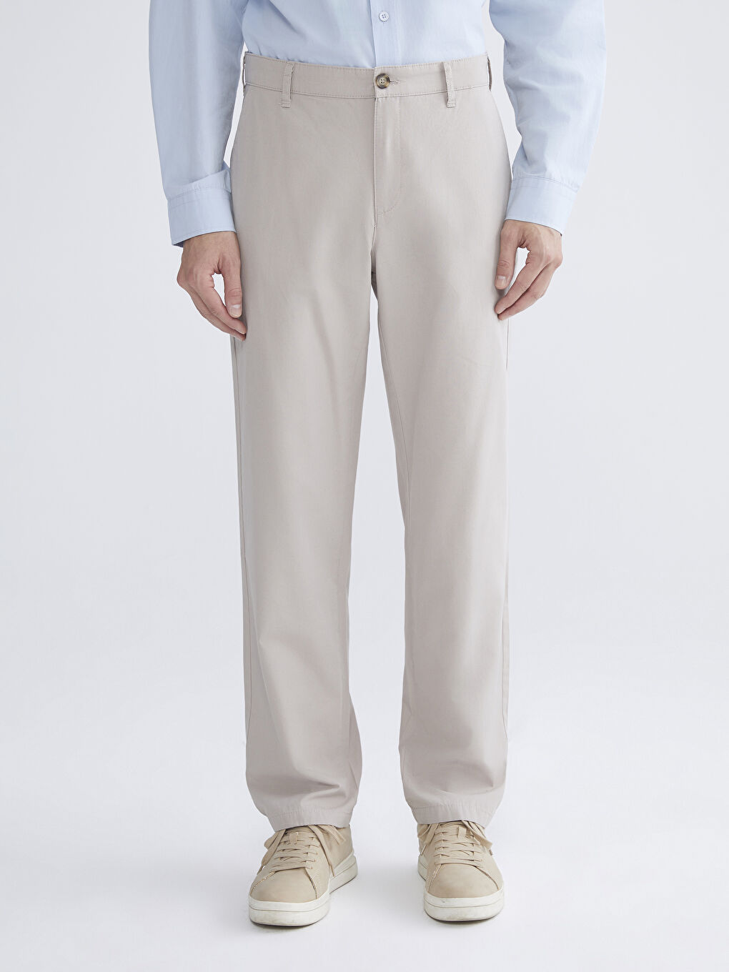 Bej Rahat Kalıp Erkek Chino Pantolon-1