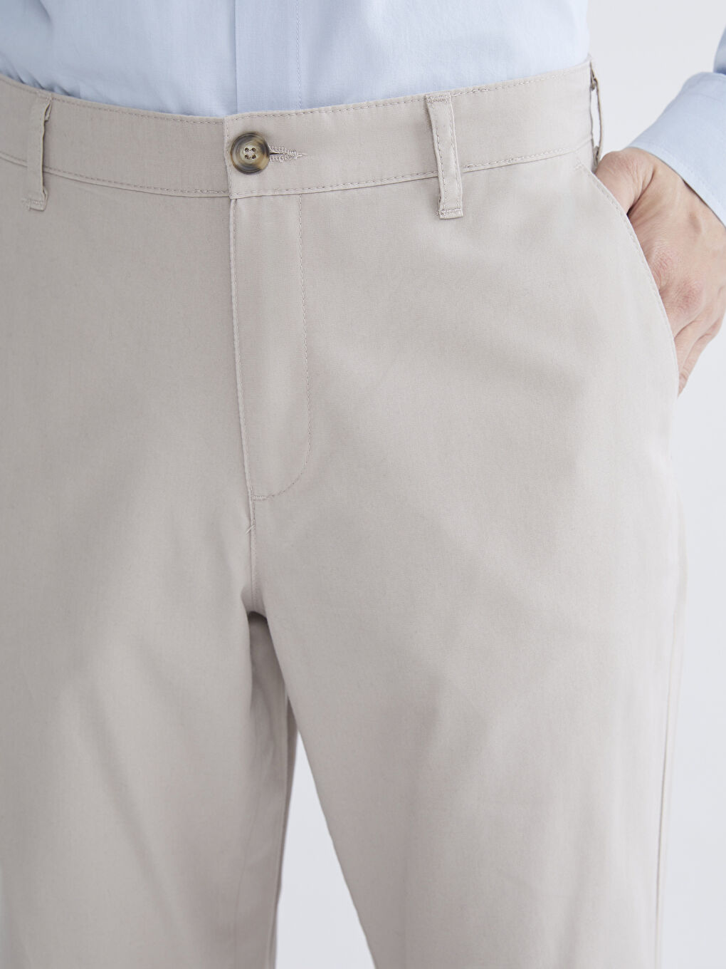 Bej Rahat Kalıp Erkek Chino Pantolon-2