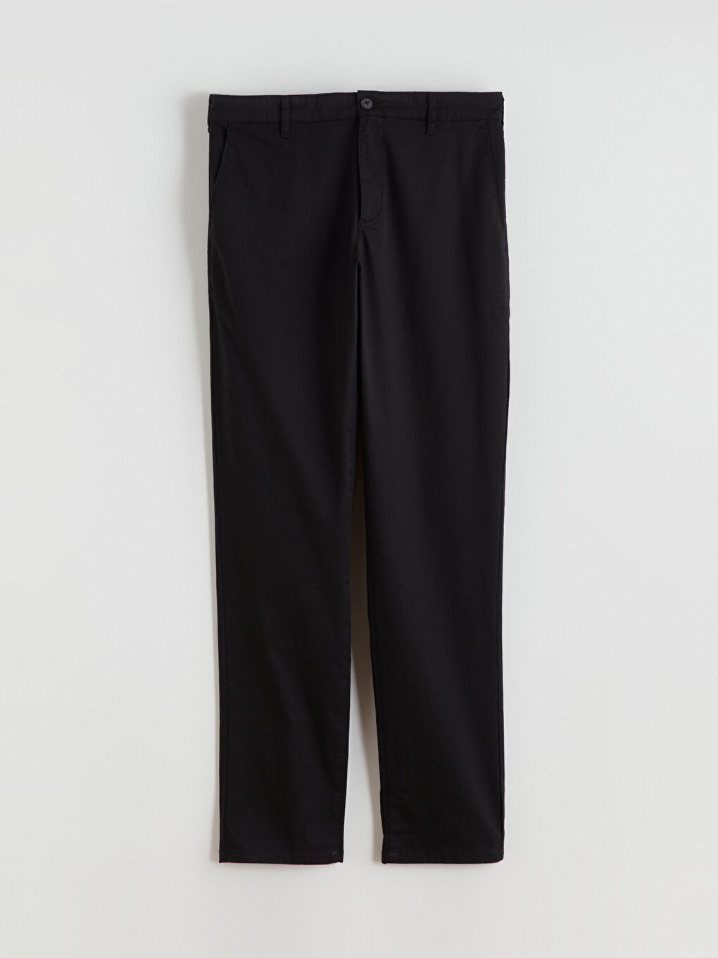 Siyah Dar Kalıp Gabardin Erkek Chino Pantolon-4