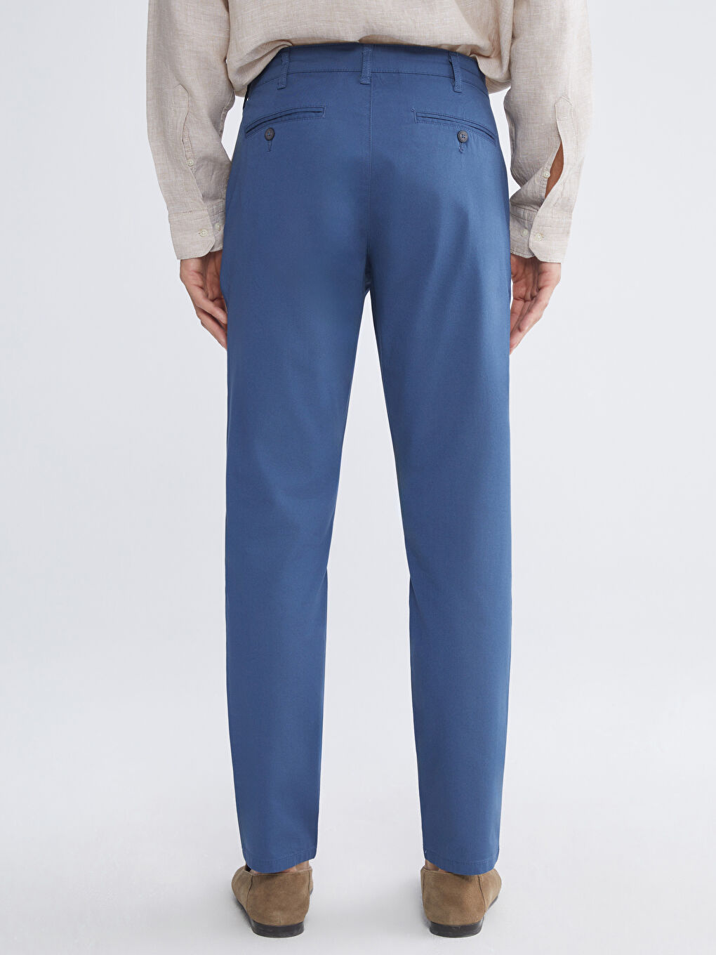 İndigo Dar Kalıp Gabardin Erkek Chino Pantolon-3