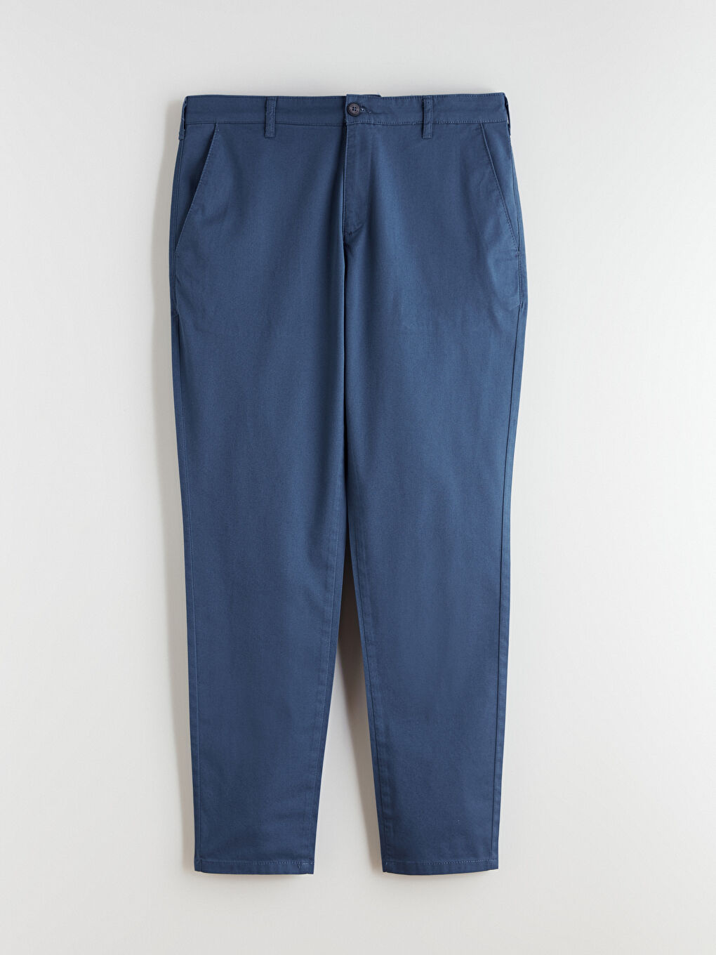 İndigo Dar Kalıp Gabardin Erkek Chino Pantolon-5