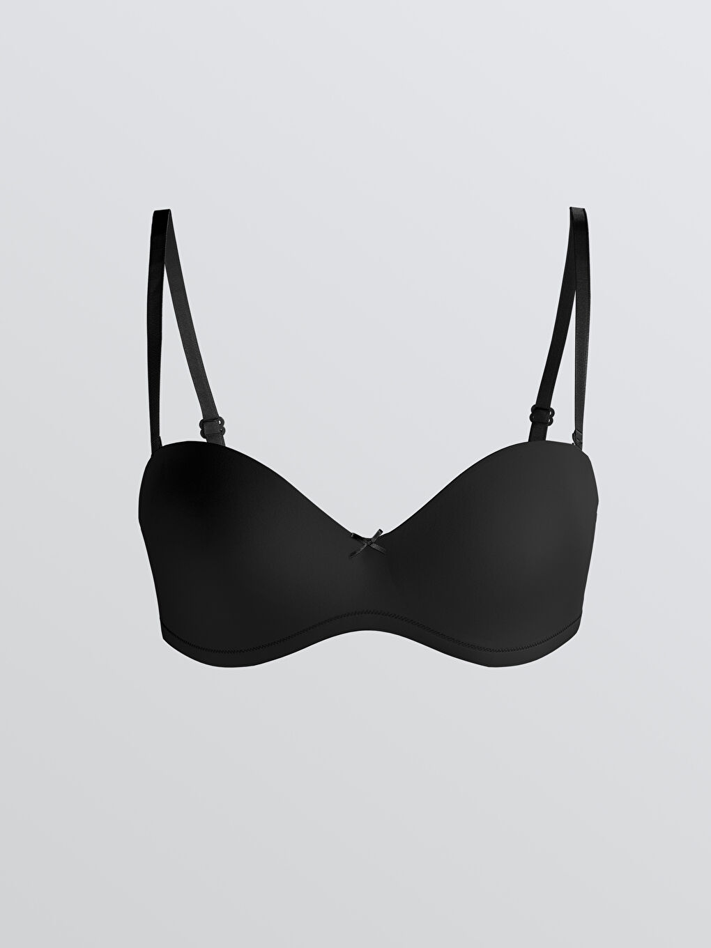 Siyah Balenli Dolgusuz Straplez Sütyen