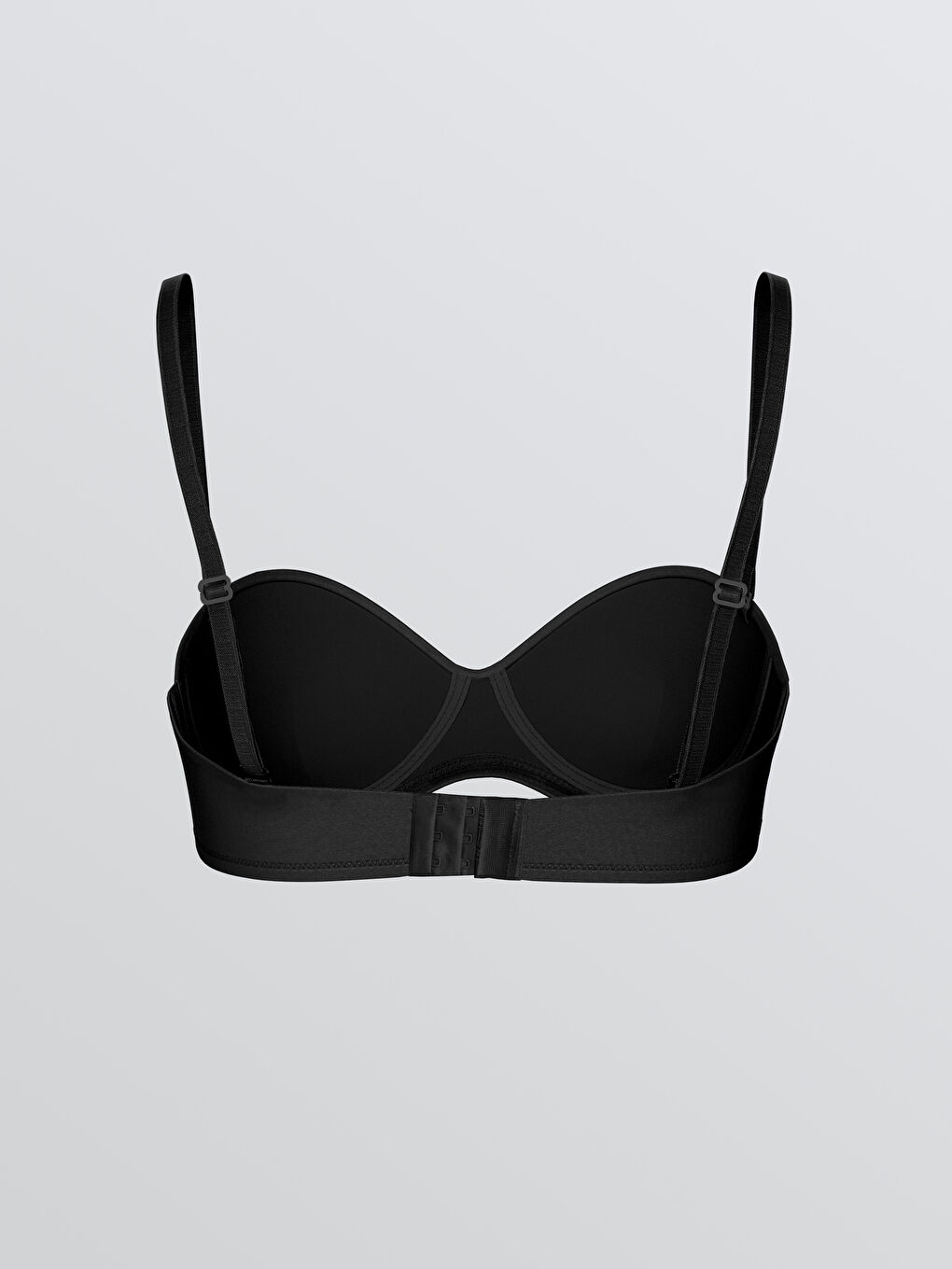 Siyah Balenli Dolgusuz Straplez Sütyen-1