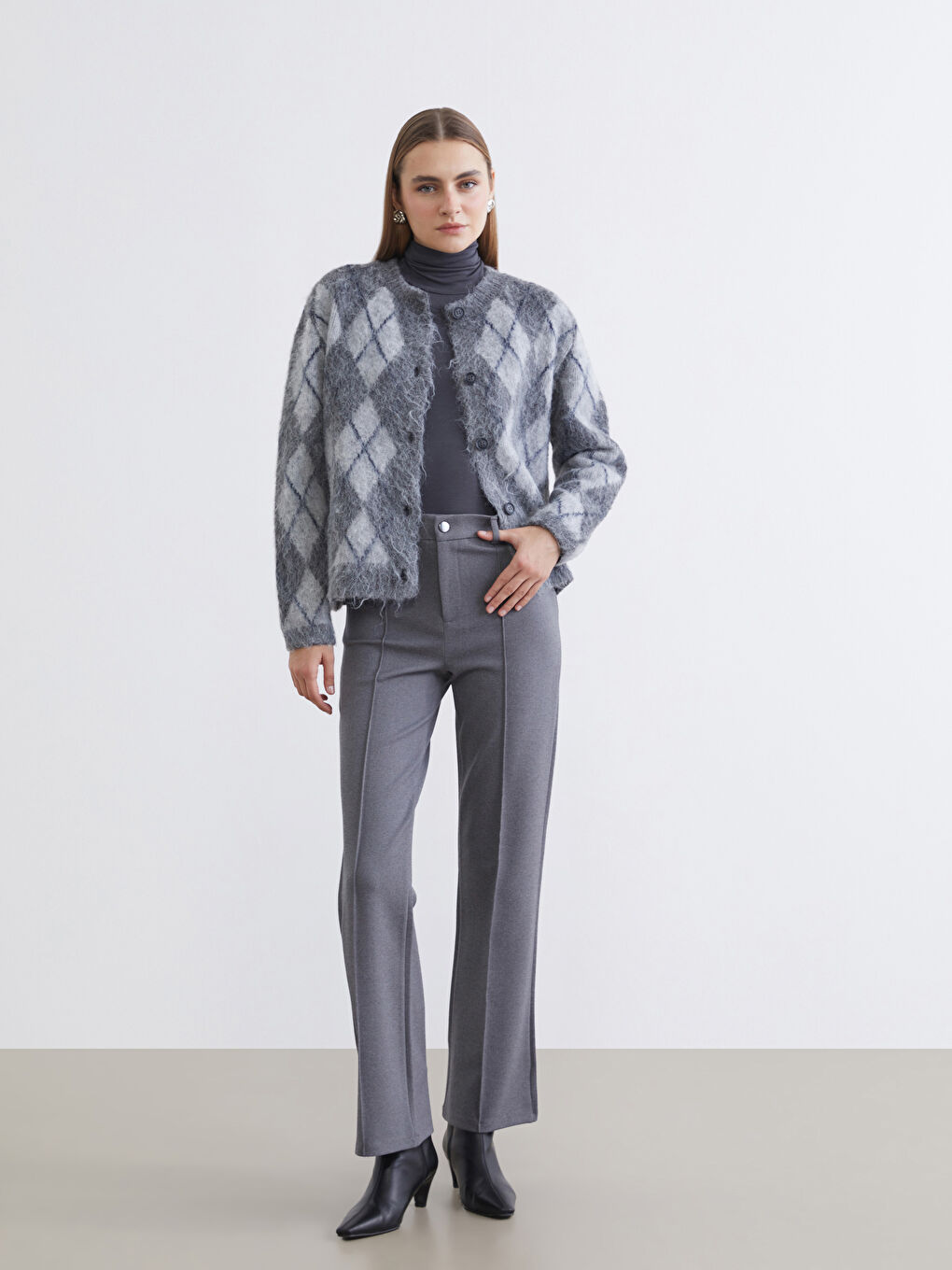 High-Waisted Flare Trousers