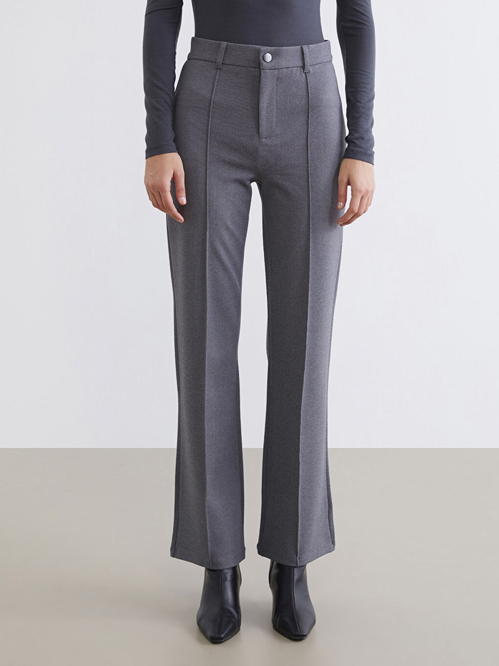 High-Waisted Flare Trousers-1