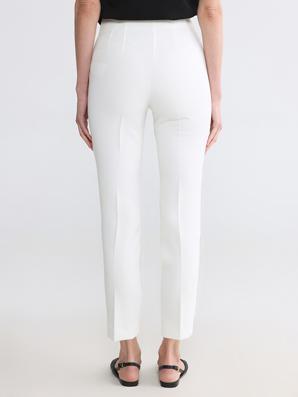 High Waisted Women's Cigarette Trousers-3