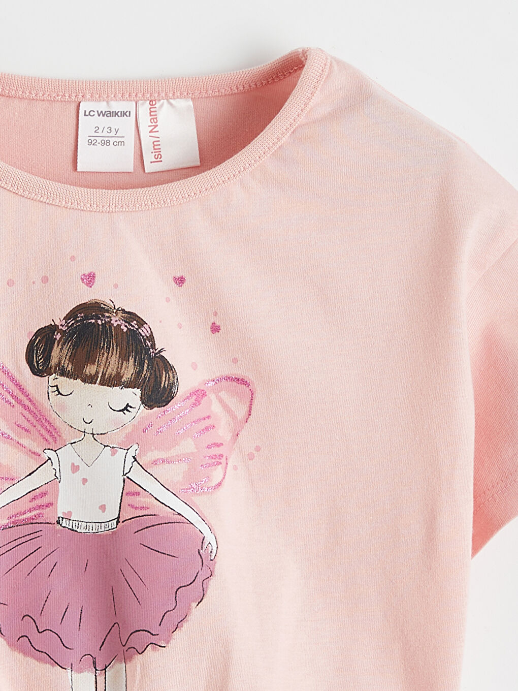Ekru Baskılı Kız Çocuk Tişört 2'li-2