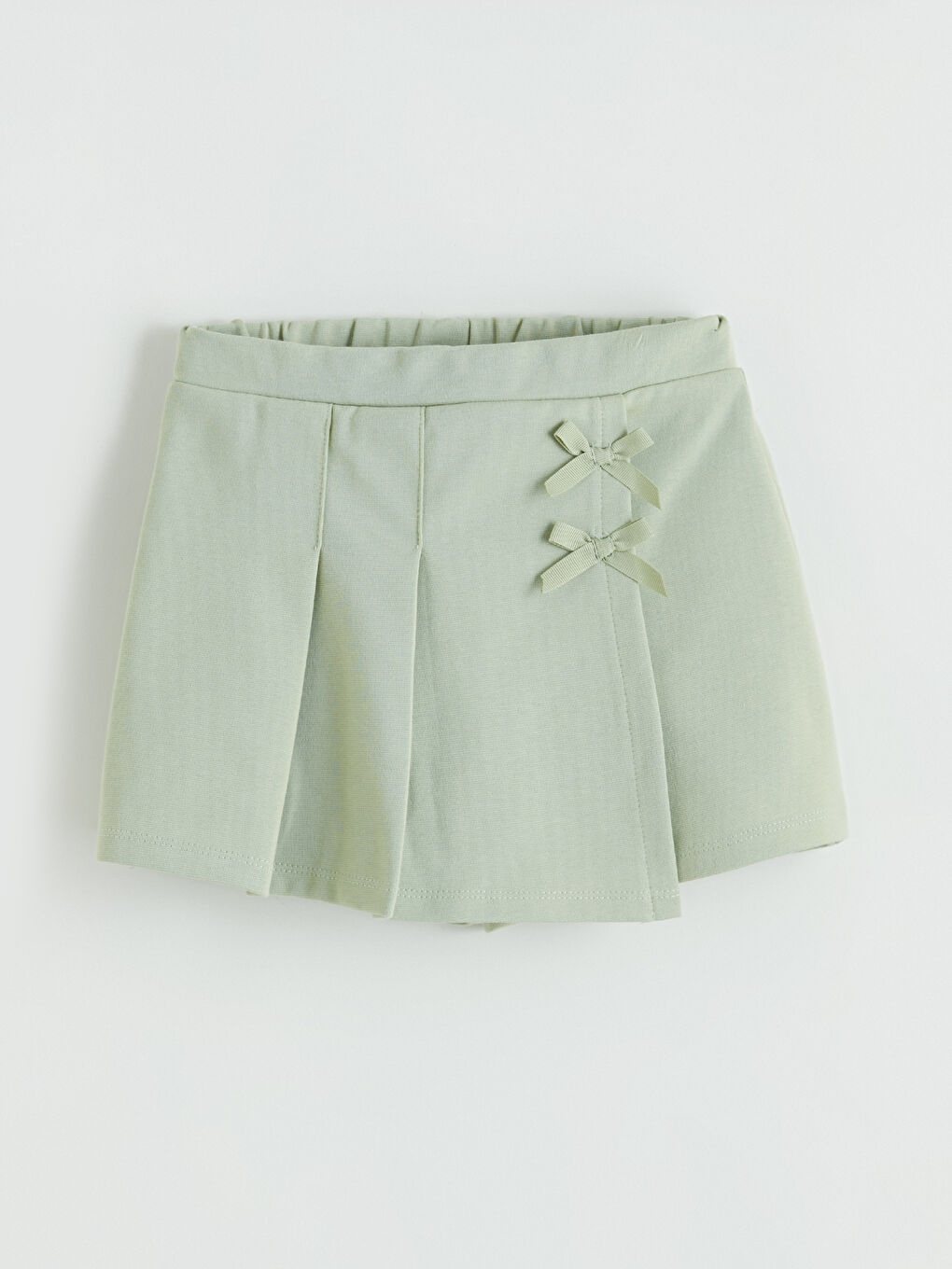 Yeşil Kız Çocuk Şort Etek ve Külotlu Çorap -1