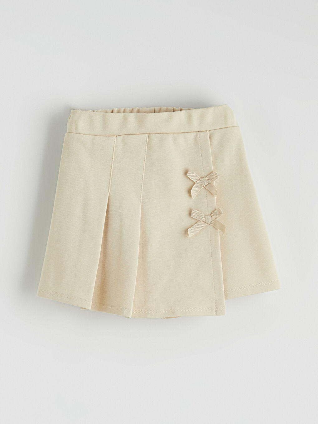 Bej Kız Çocuk Şort Etek ve Külotlu Çorap -2