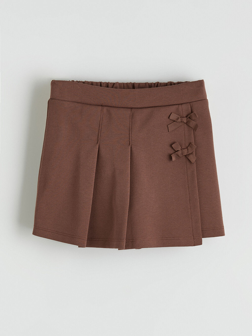 Kahverengi Kız Çocuk Şort Etek ve Külotlu Çorap -1