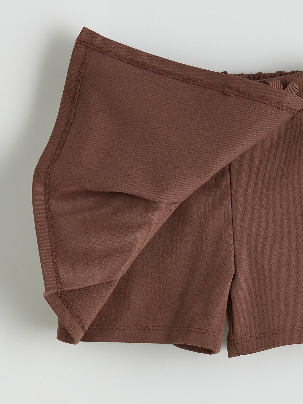 Kahverengi Kız Çocuk Şort Etek ve Külotlu Çorap -3