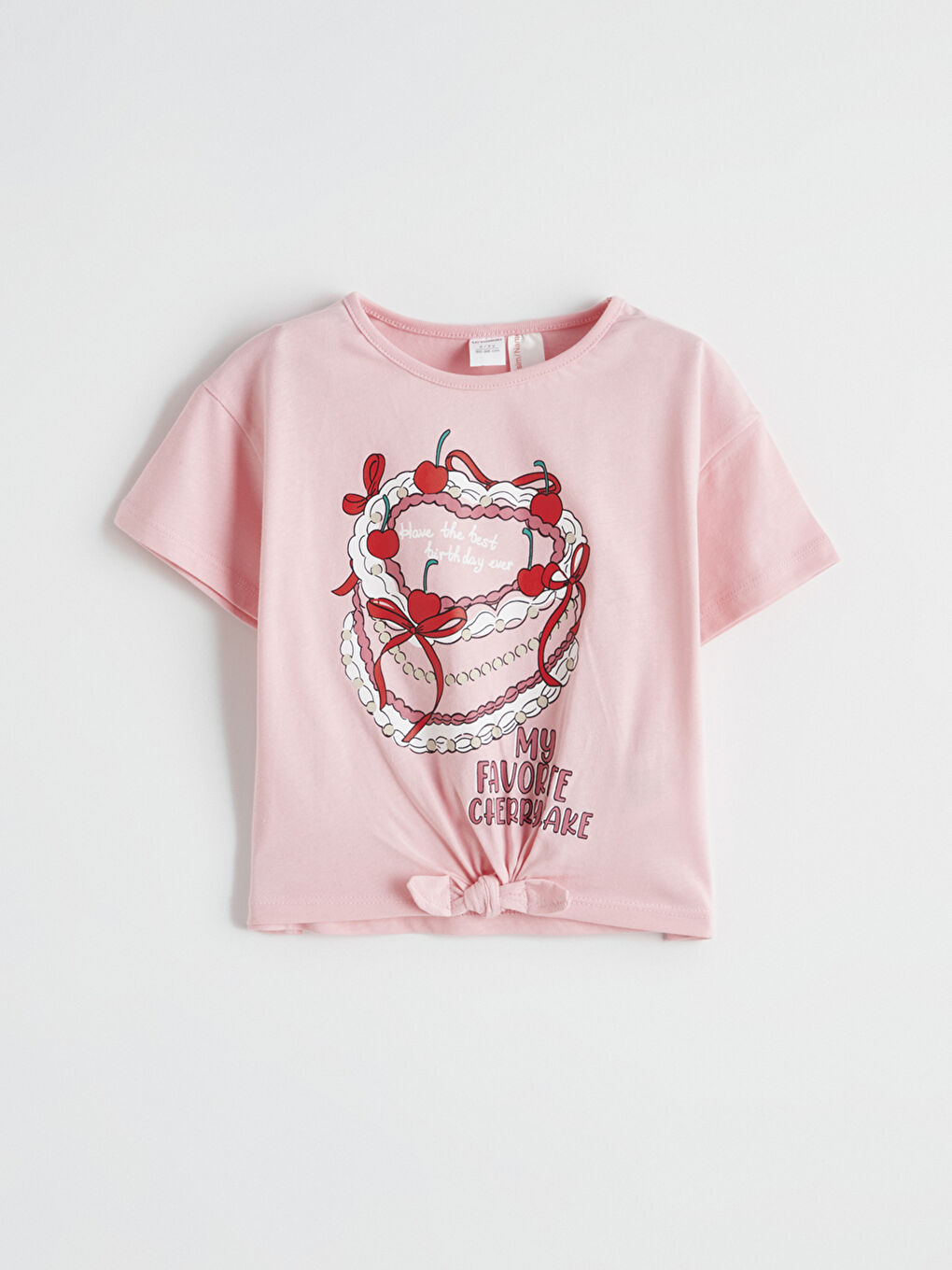 Pembe Baskılı Kız Çocuk Tişört 2'li-4