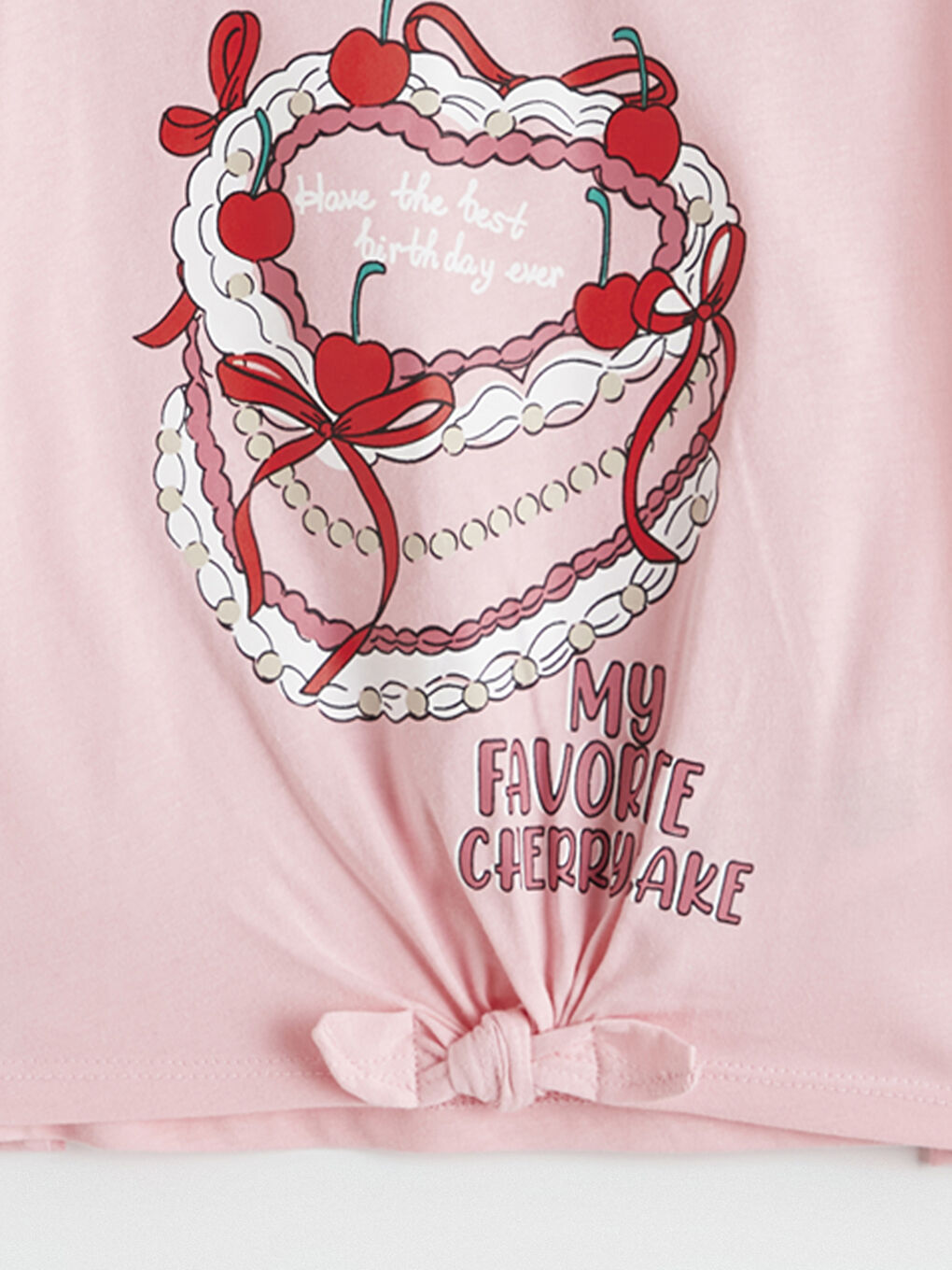 Pembe Baskılı Kız Çocuk Tişört 2'li-5