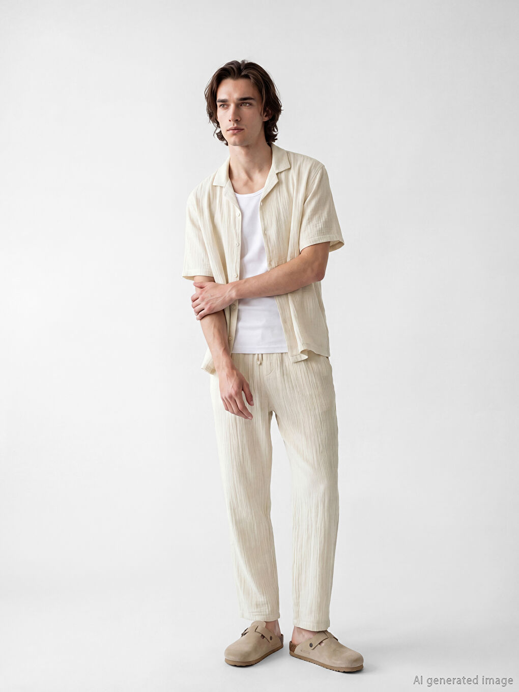 кең пішімді муслин ерлер шалбары-3