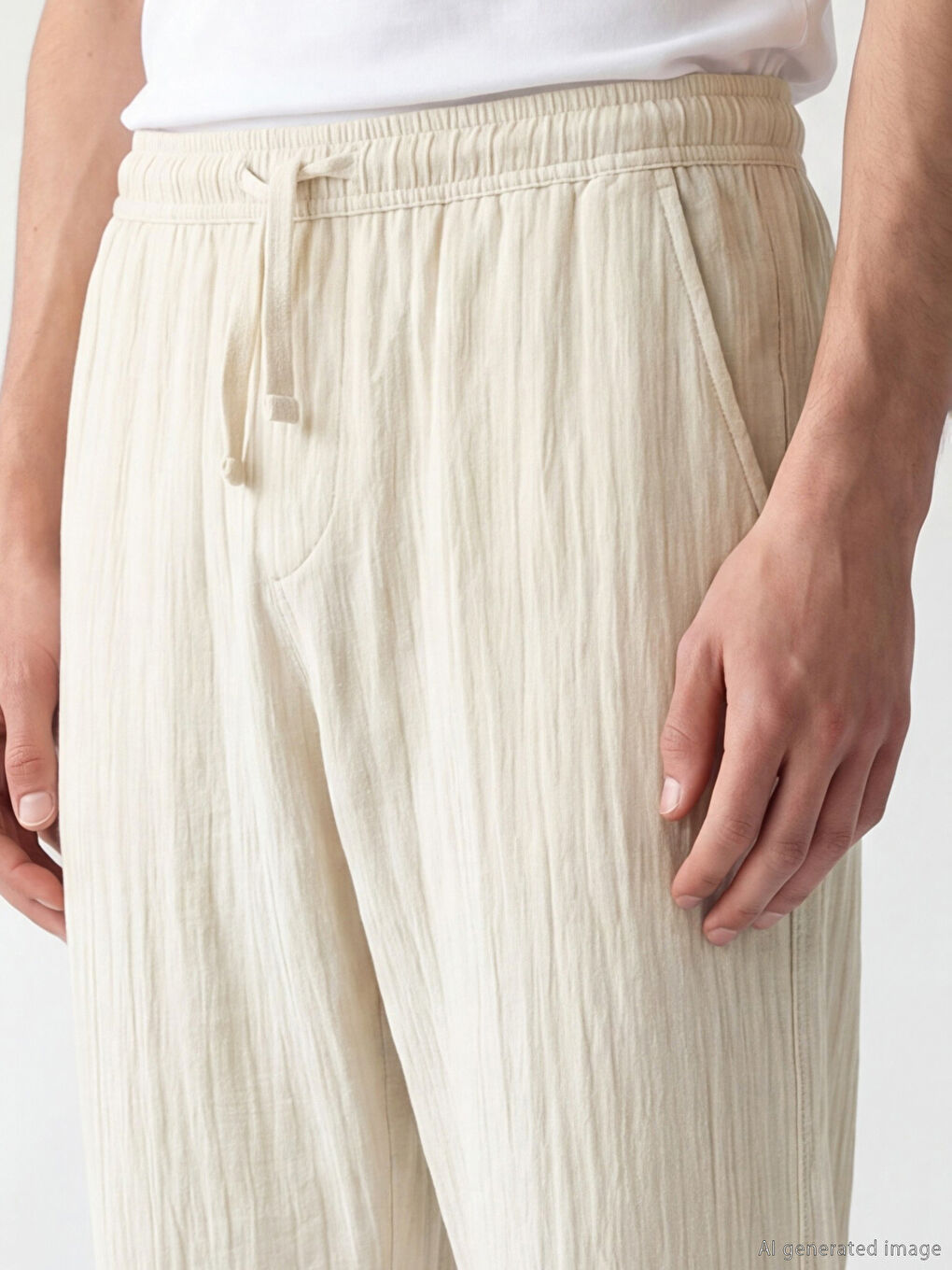 кең пішімді муслин ерлер шалбары-8