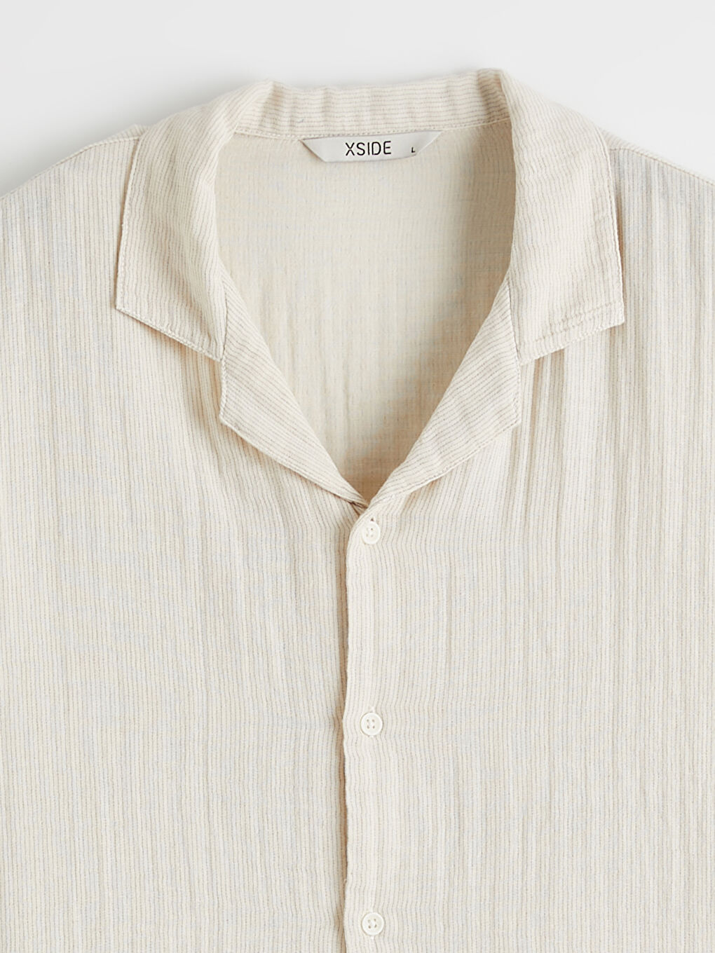 Bej Loose Fit Müslin Erkek Gömlek-5