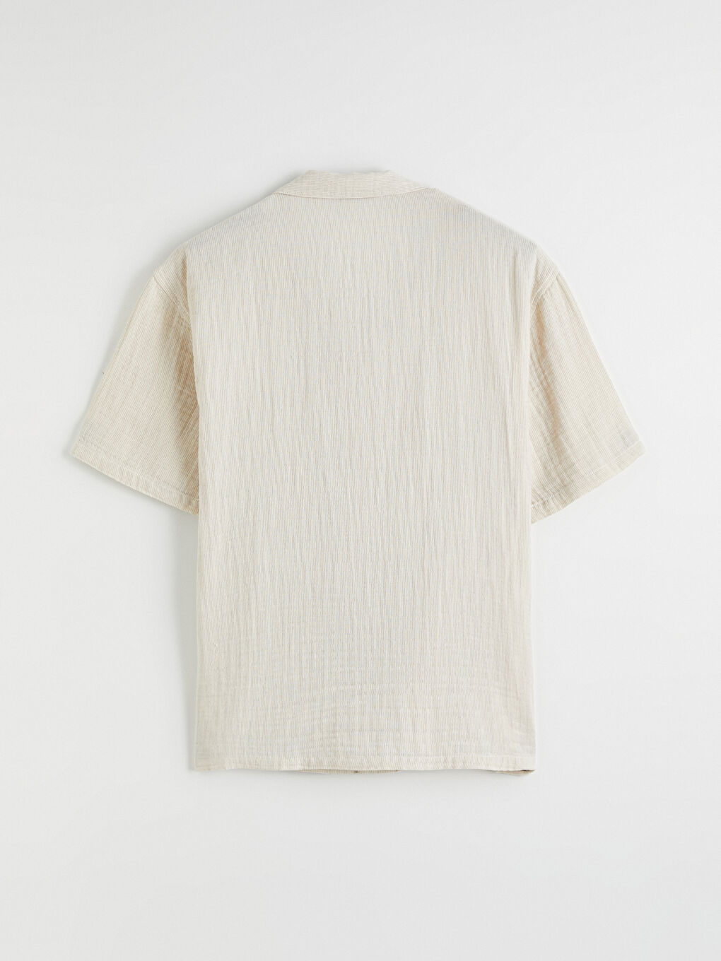 Bej Loose Fit Müslin Erkek Gömlek-6