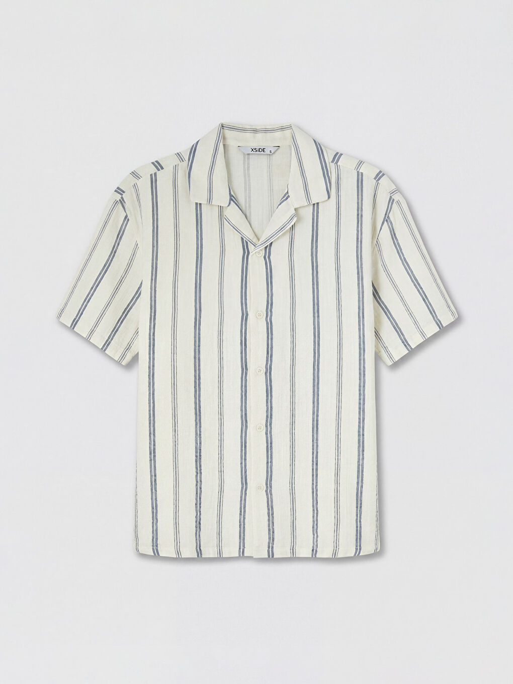 Mavi Rahat Kalıp Çizgili Erkek Gömlek