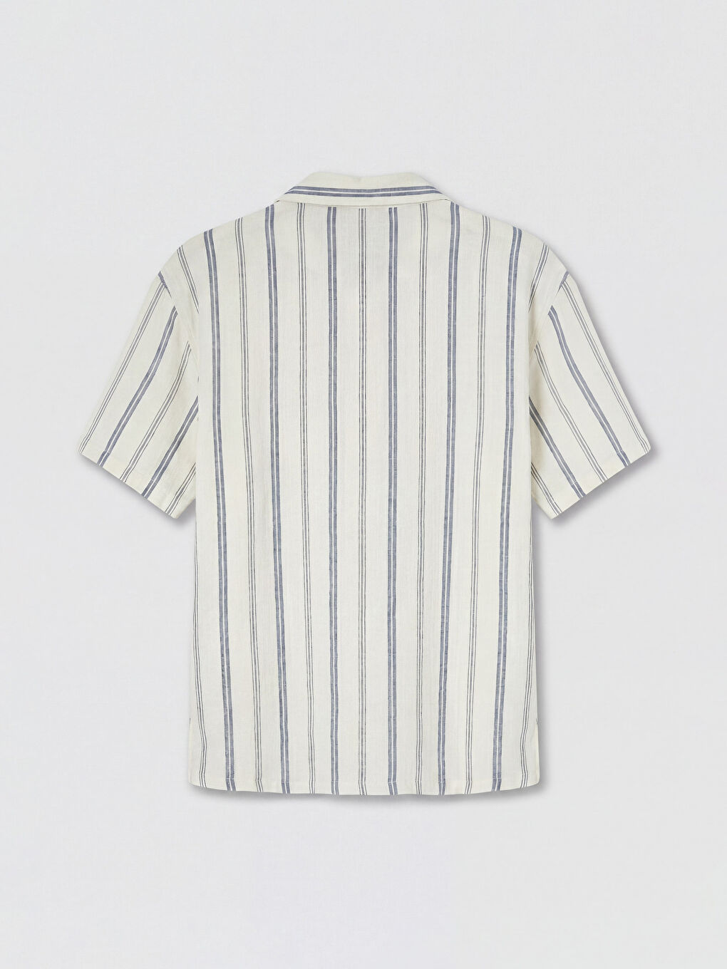 Mavi Rahat Kalıp Çizgili Erkek Gömlek-1