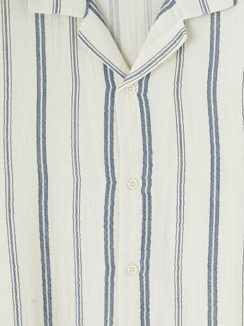 Mavi Rahat Kalıp Çizgili Erkek Gömlek-2