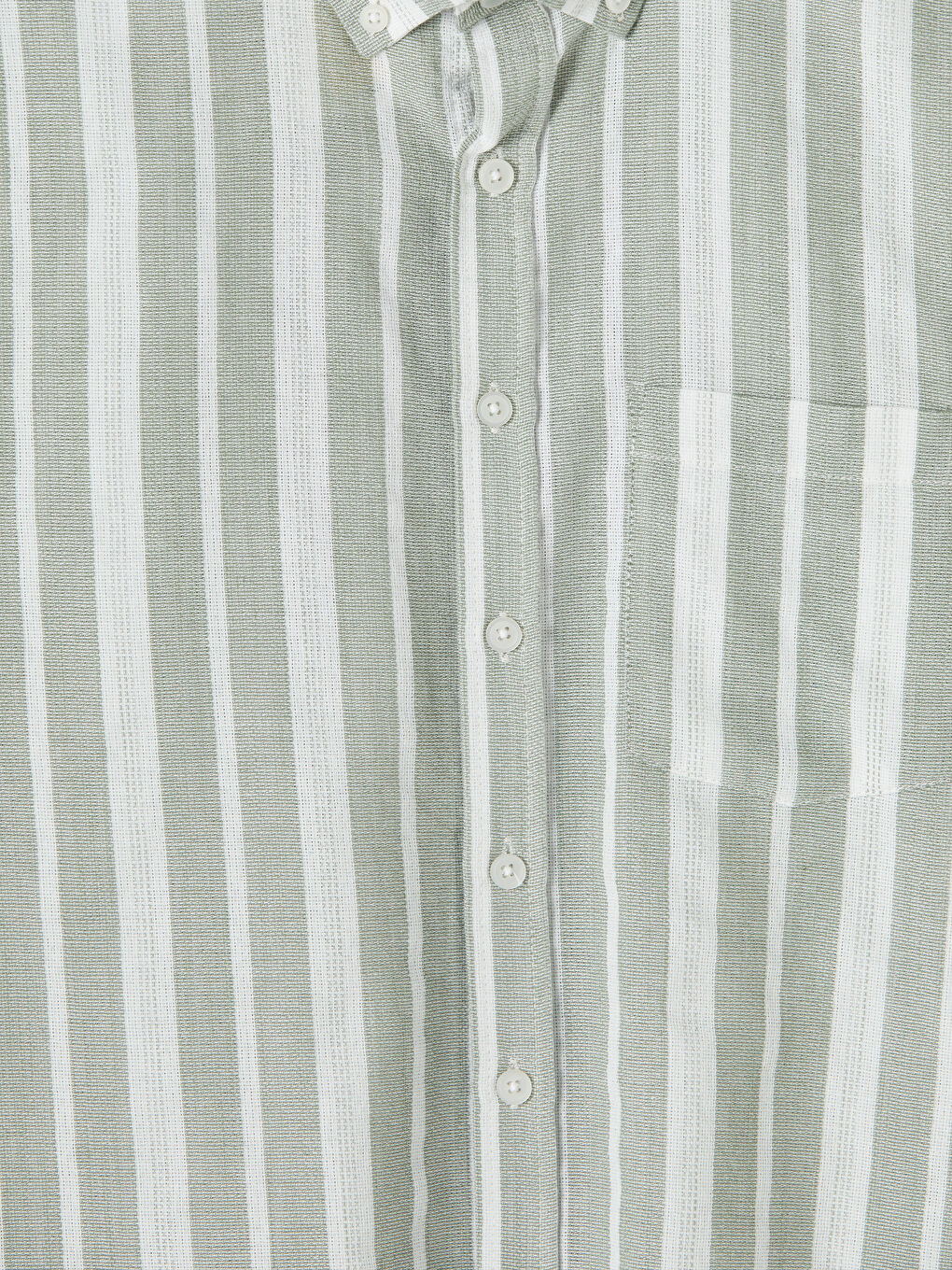 Yeşil Regular Fit Çizgili Erkek Gömlek-2