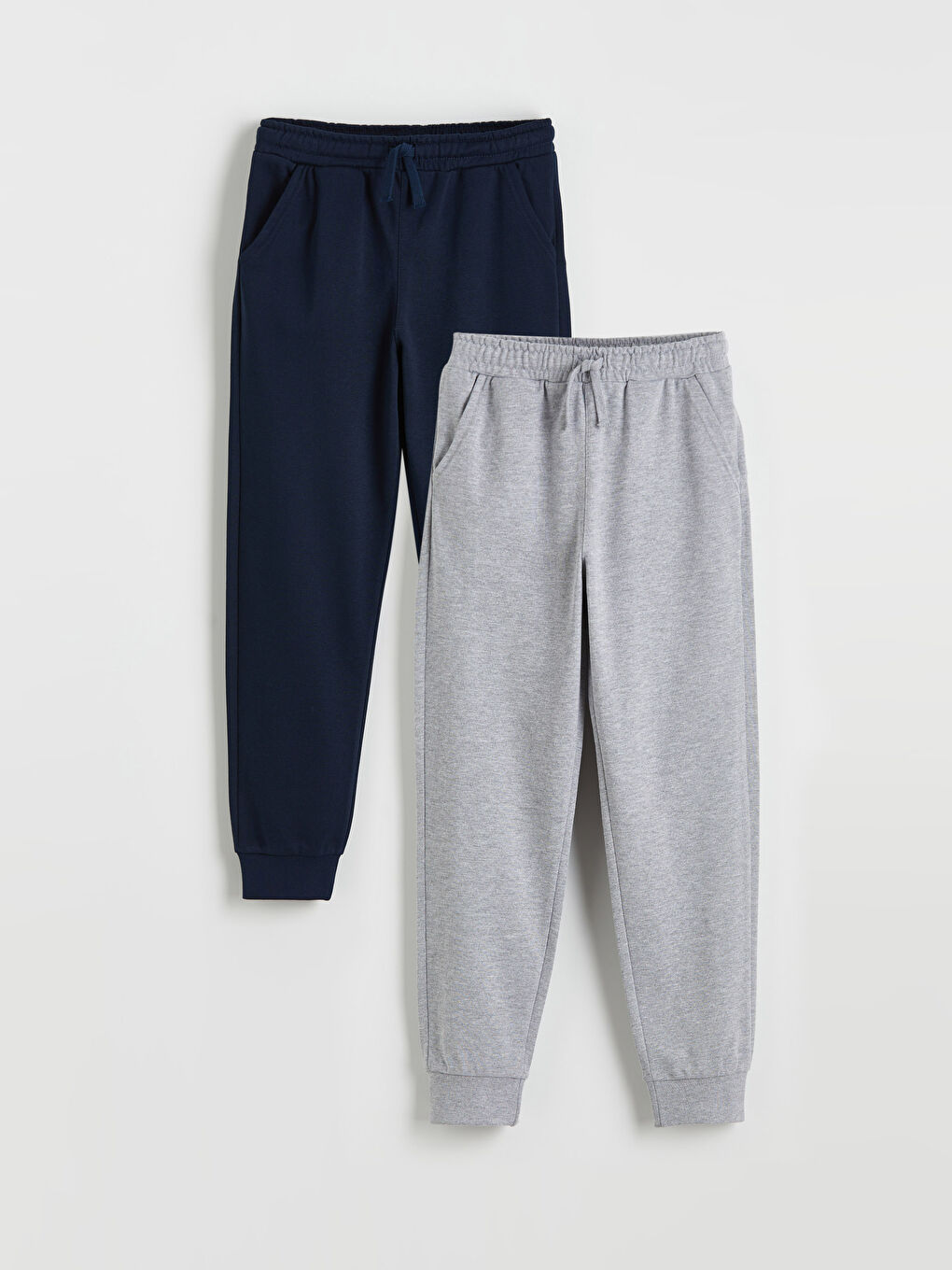 Lacivert Beli Lastikli Erkek Çocuk Jogger Eşofman Altı 2'li