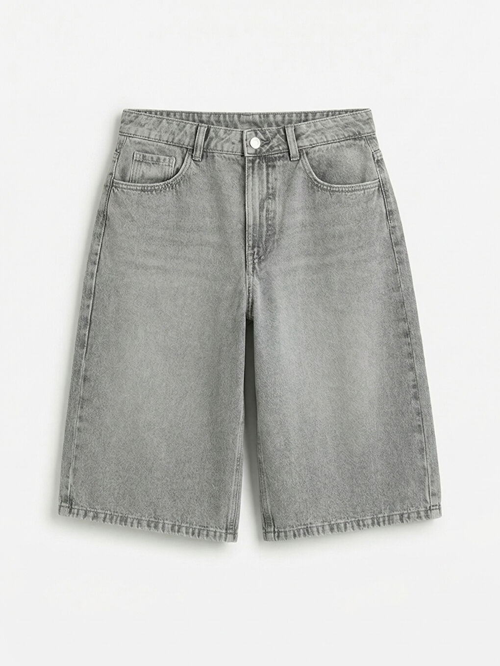 Pantaloni scurți din denim GRI Femeie-3