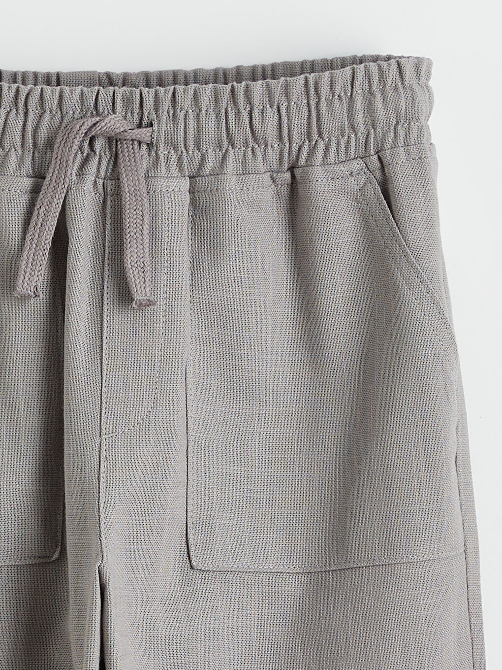 Gri Beli Lastikli Erkek Çocuk Jogger Pantolon-1