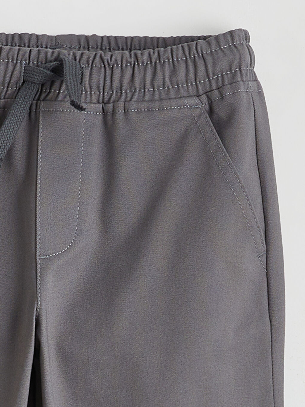 Gri Beli Lastikli Erkek Çocuk Pantolon-1