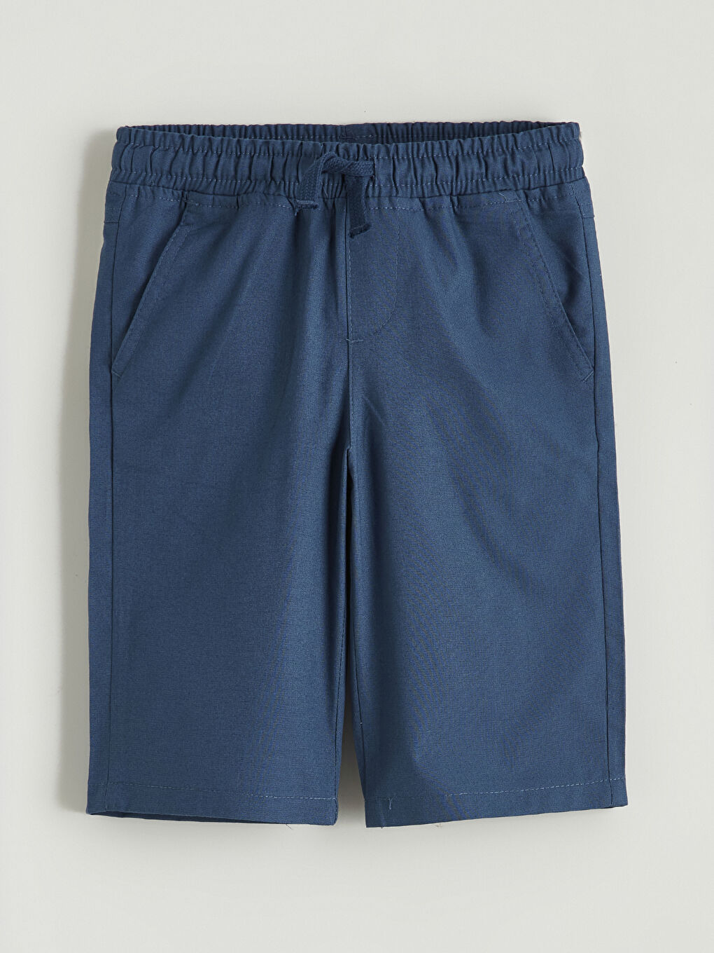 Lacivert Beli Lastikli Gabardin Erkek Çocuk Şort