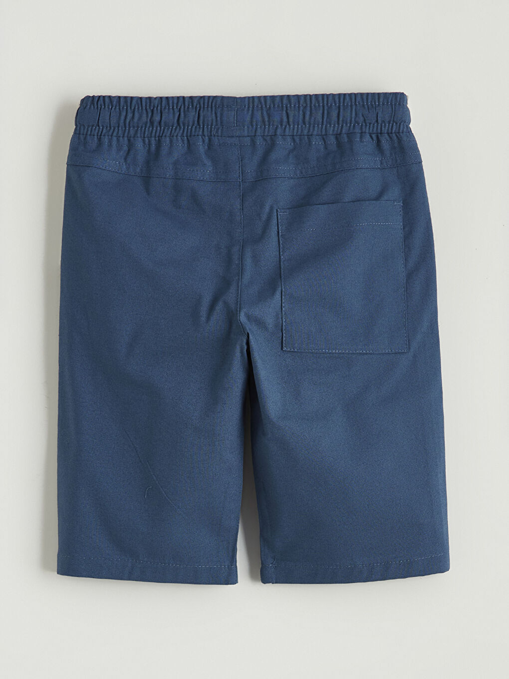 Lacivert Beli Lastikli Gabardin Erkek Çocuk Şort-2