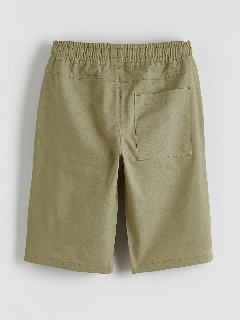 Haki Beli Lastikli Gabardin Erkek Çocuk Şort-1