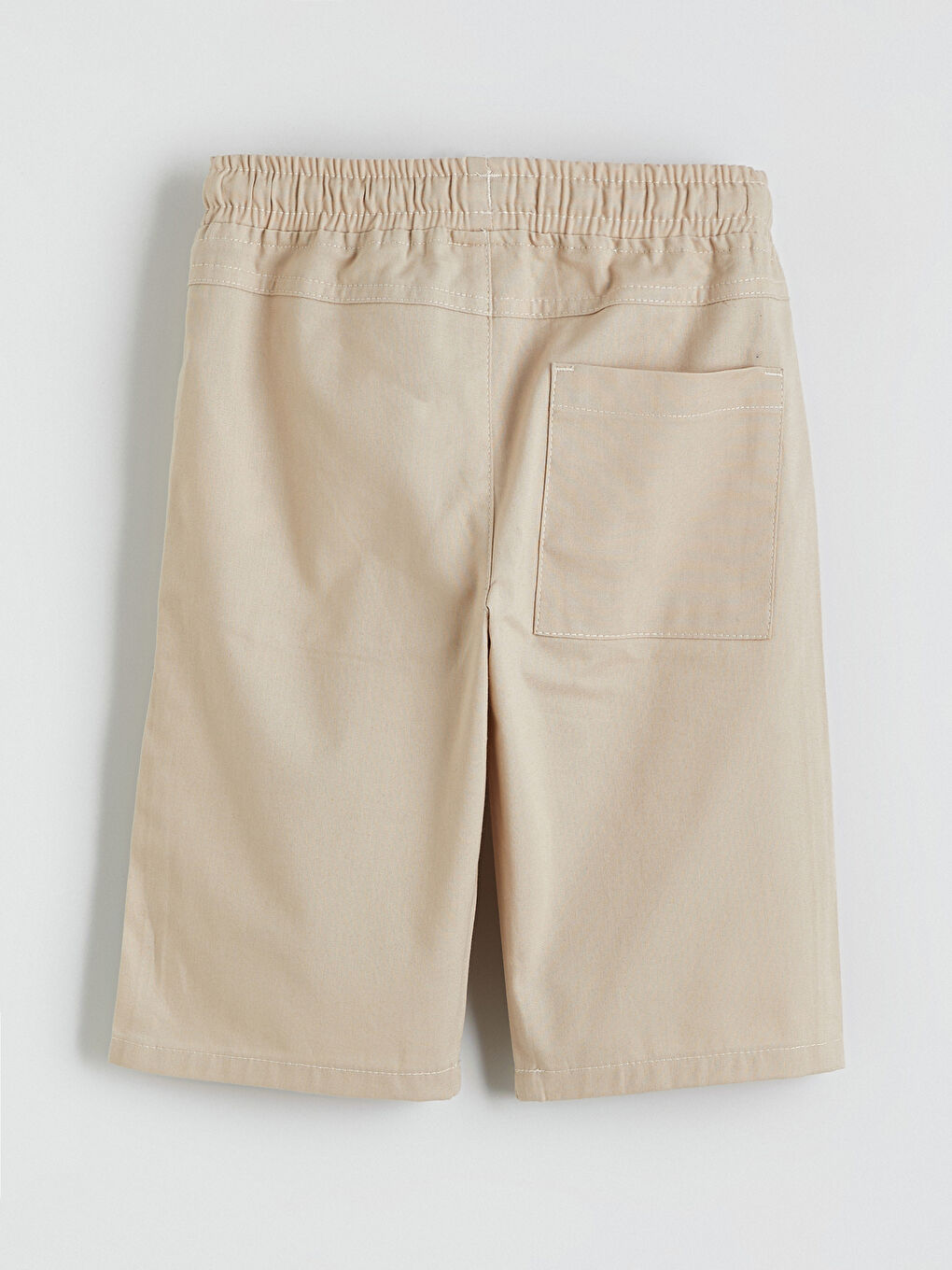 Bej Beli Lastikli Gabardin Erkek Çocuk Şort-2
