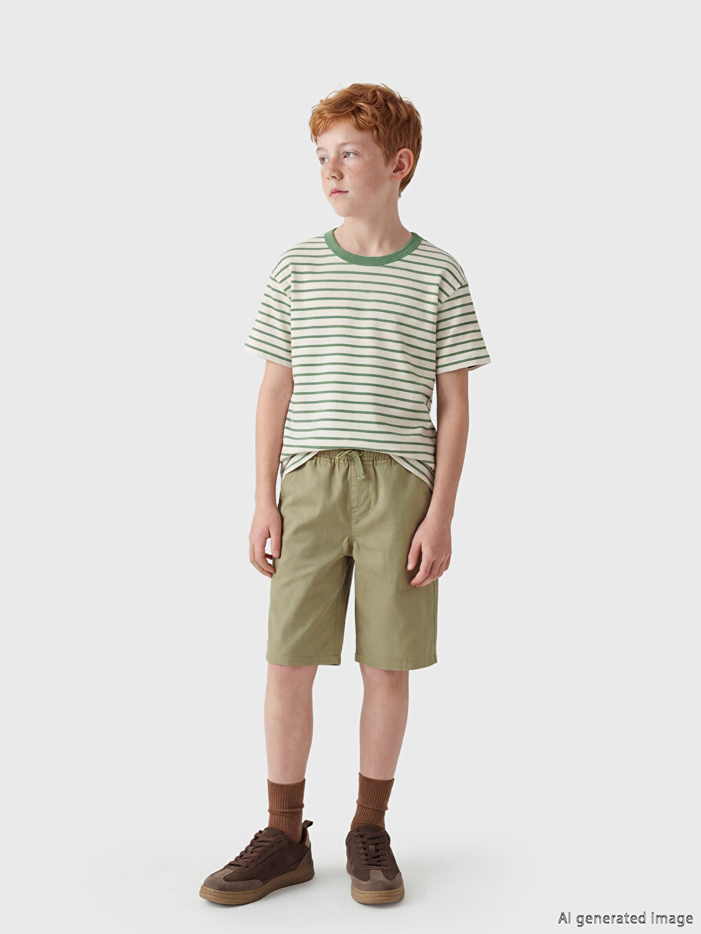 Boys' Gabardine Shorts with Elastic Waistband