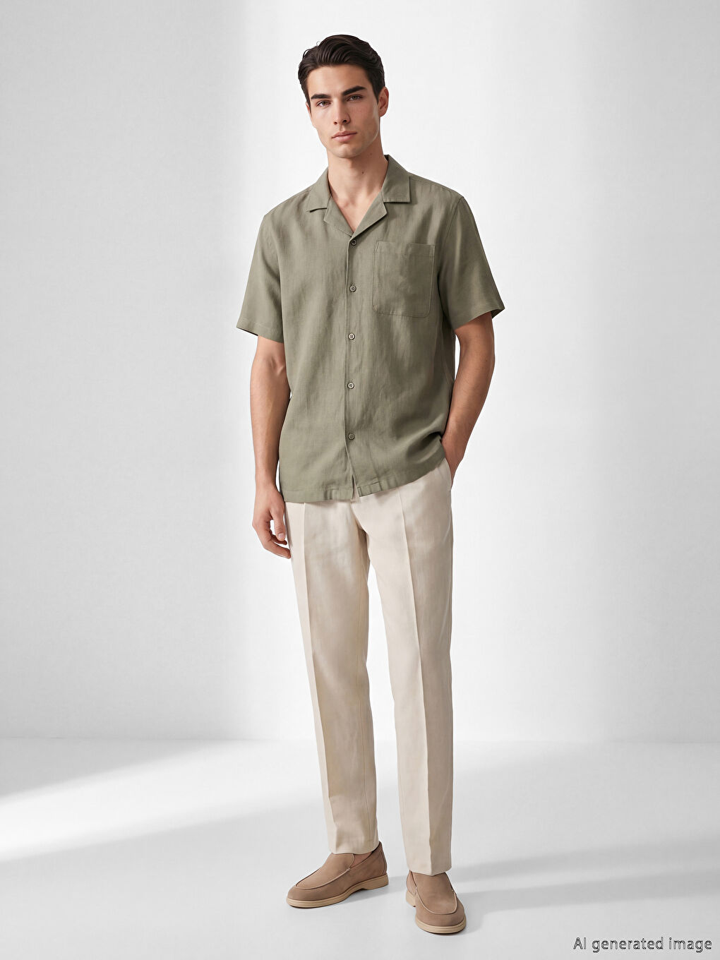 Риза с редовна кройка за мъже-1