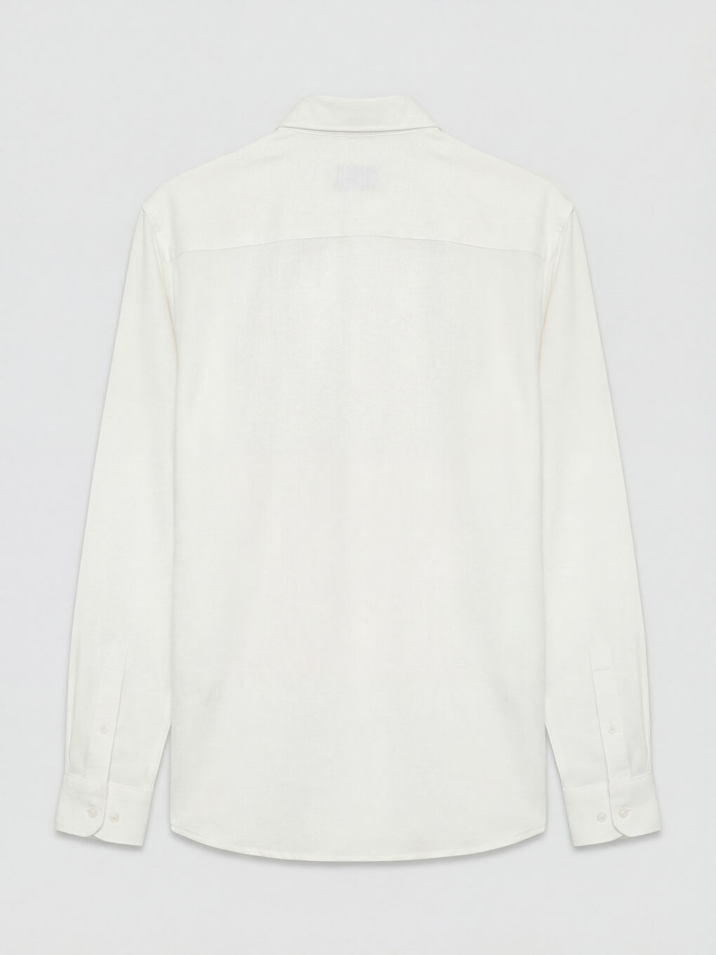 Beyaz Regular Fit Armürlü Erkek Gömlek-5