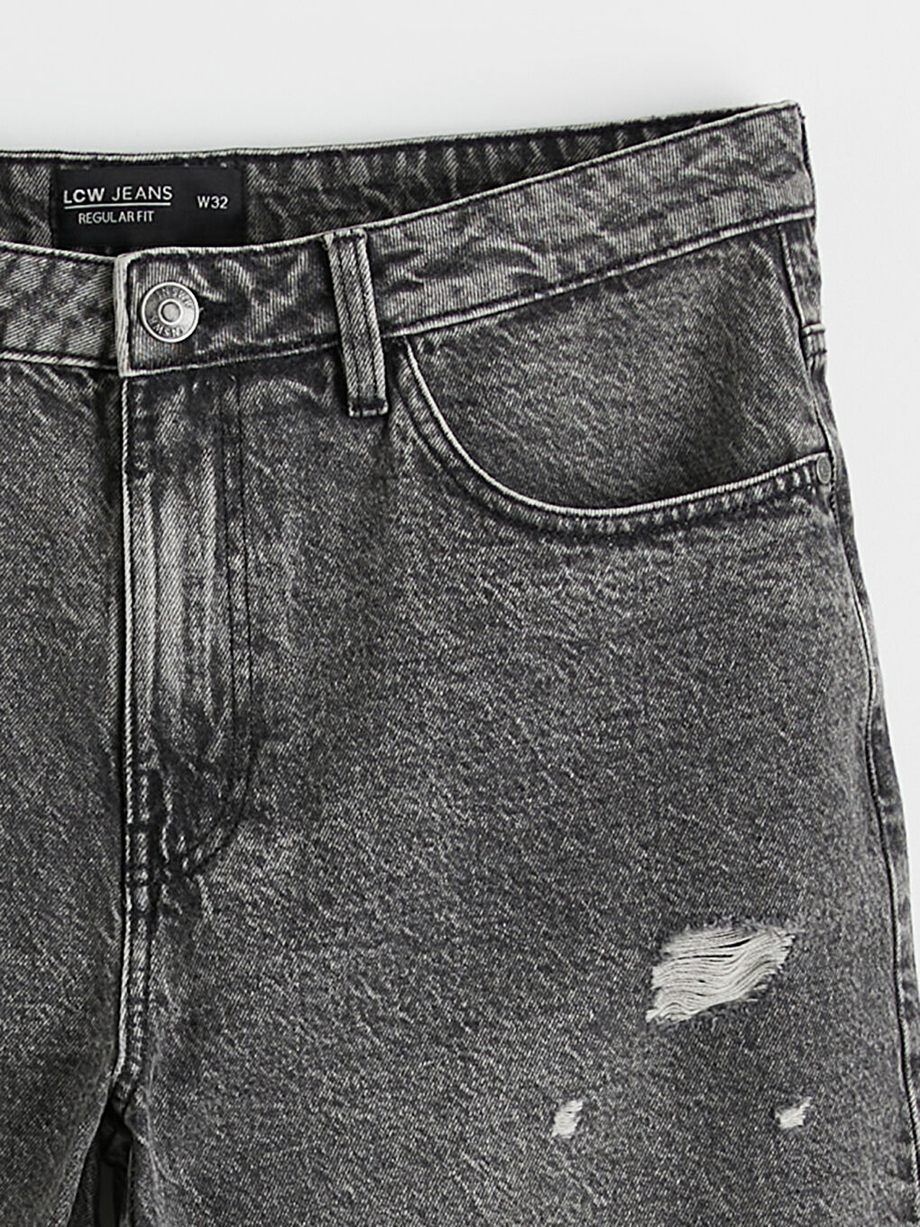 Man ANTHRACITE Denim Shorts-4