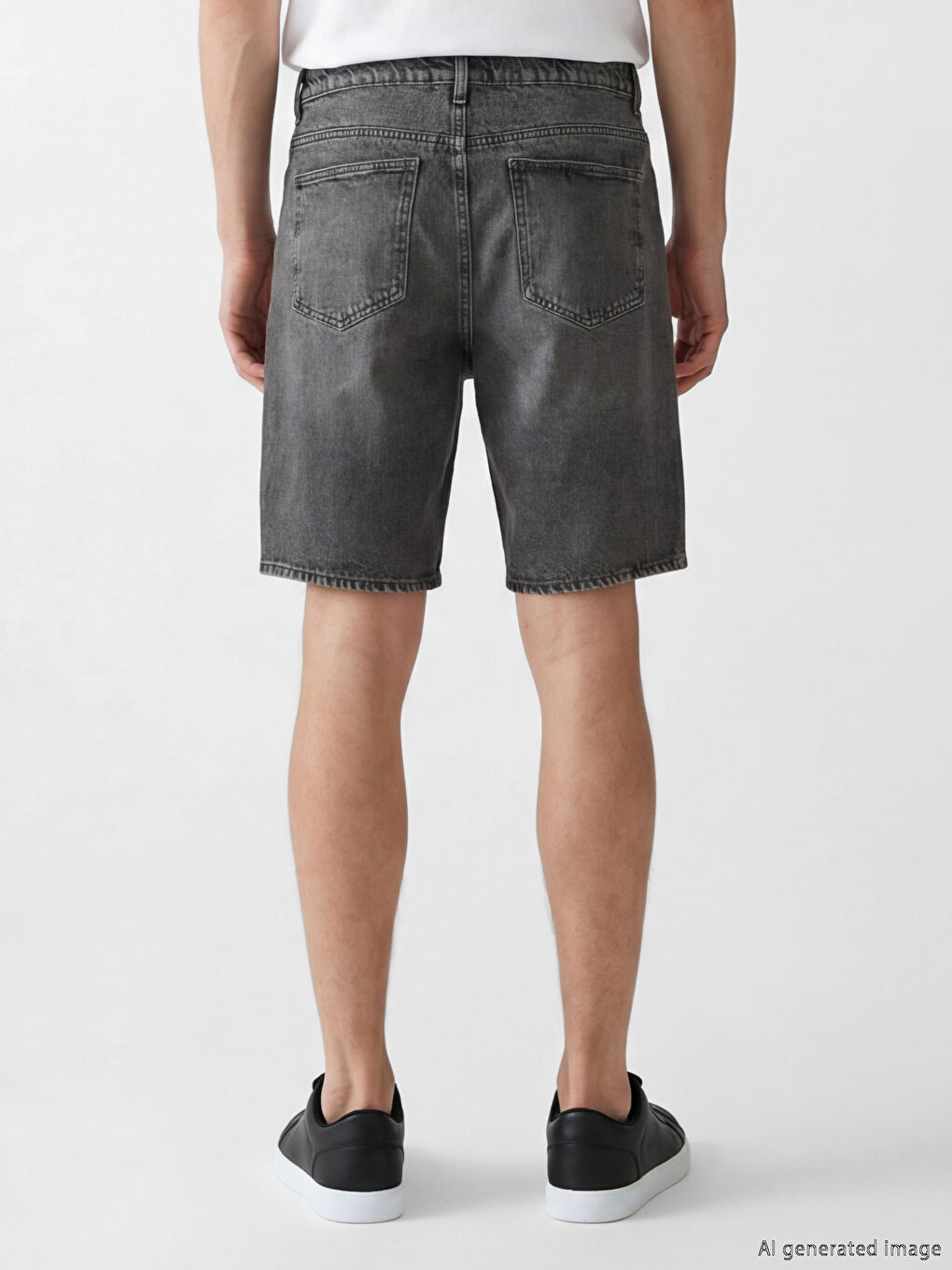 Man ANTHRACITE Denim Shorts-2