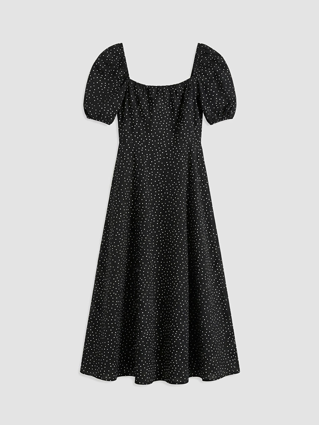 шаршы жағалы горошекпен қимасы бар поплин көйлек-4