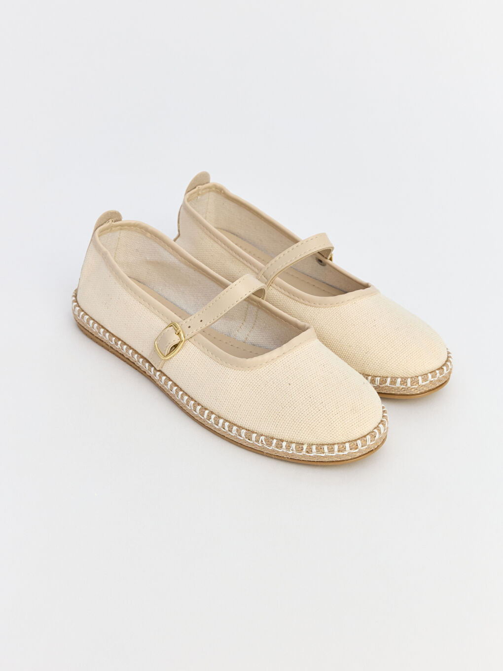 Bej Bantlı Hasır Detaylı Kadın Babet