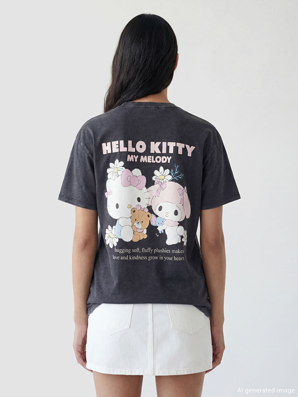 Μπλουζάκι Jersey Hello Kitty με στάμπα για γυναίκες-3