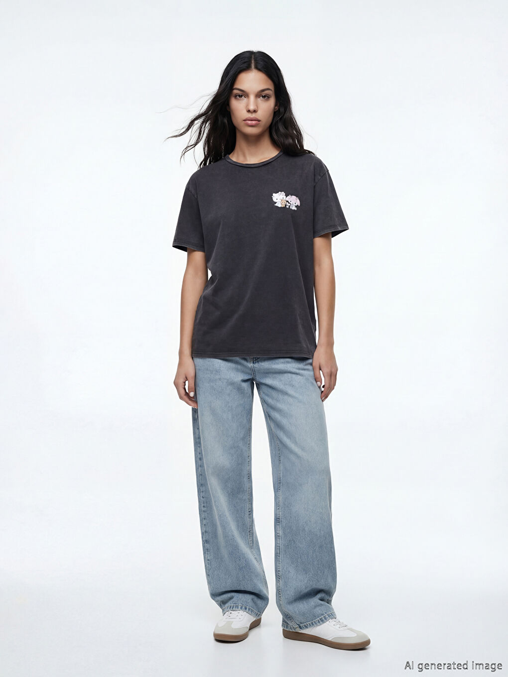 Μπλουζάκι Jersey Hello Kitty με στάμπα για γυναίκες-1