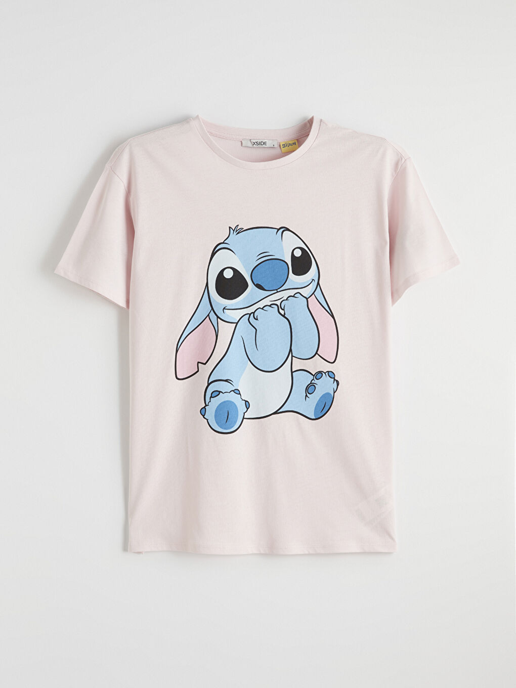 Women's Crew Neck T-shirt with Stitch Print-4