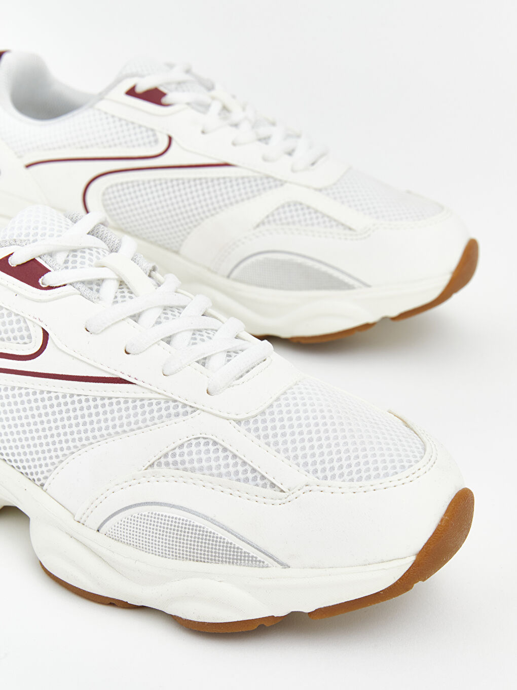 Bordo Bağcıklı Kadın Spor Ayakkabı-2