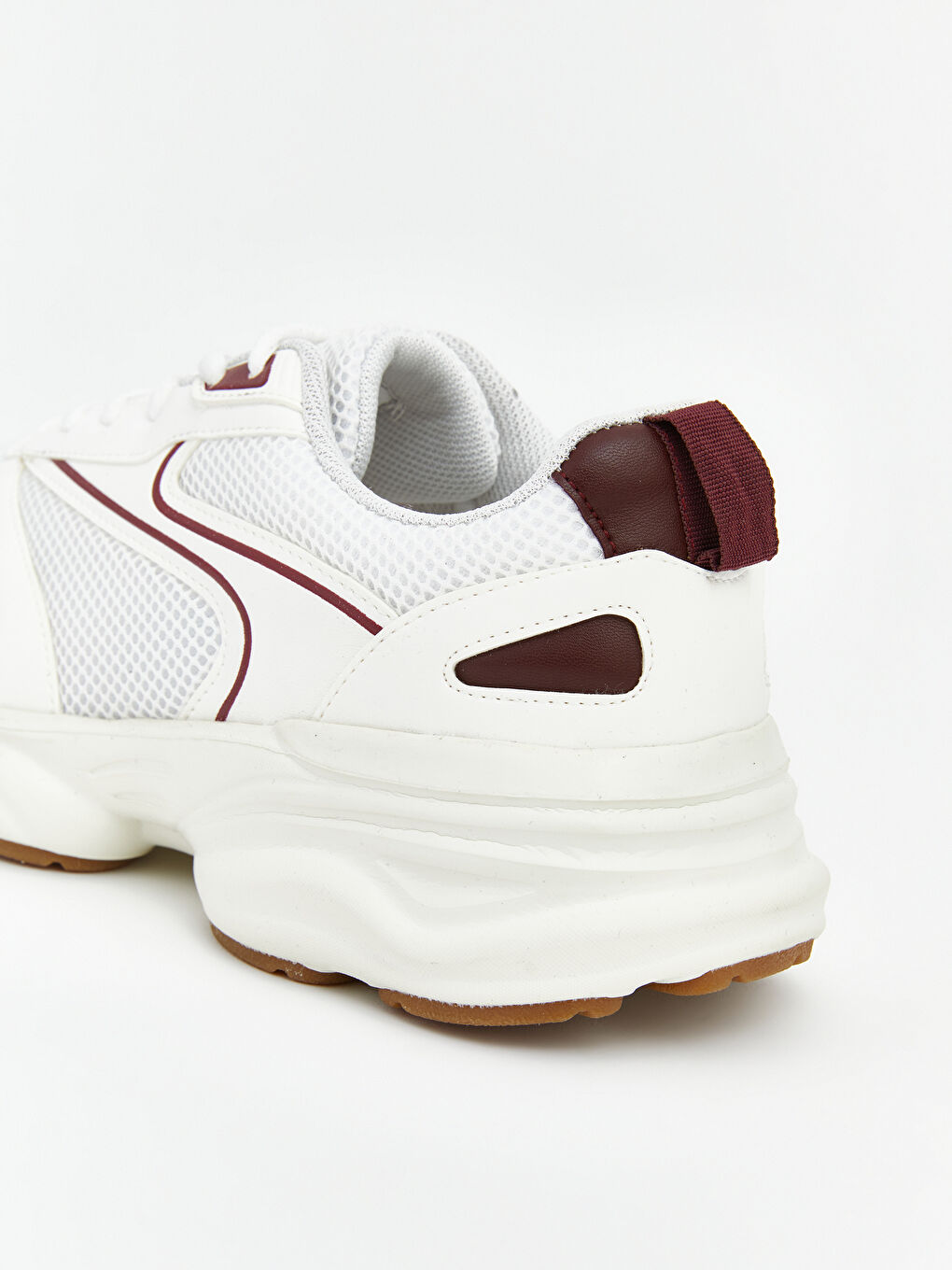 Bordo Bağcıklı Kadın Spor Ayakkabı-4